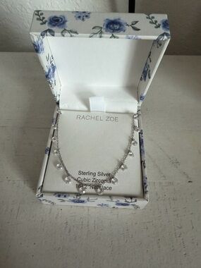 Rachel zoe sterling silver cubic zirconia necklace